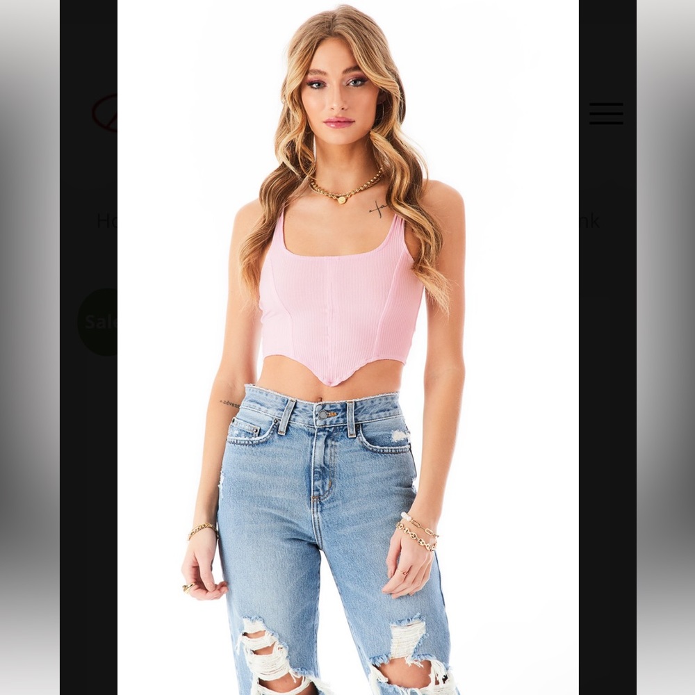 LF Emma & Sam Corset Tank Top - Pastel Pink